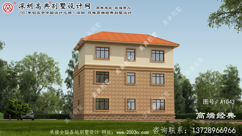 高密市欧式小别墅外观效果图