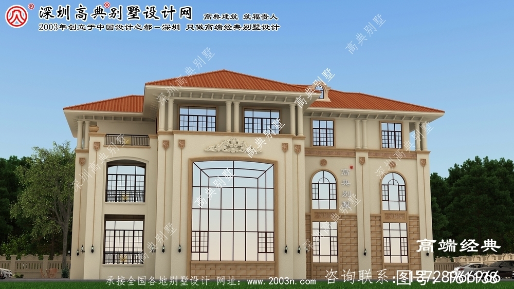 皇姑区北方三层别墅效果图