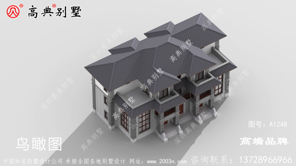 三层别墅设计效果图古典韵味十足