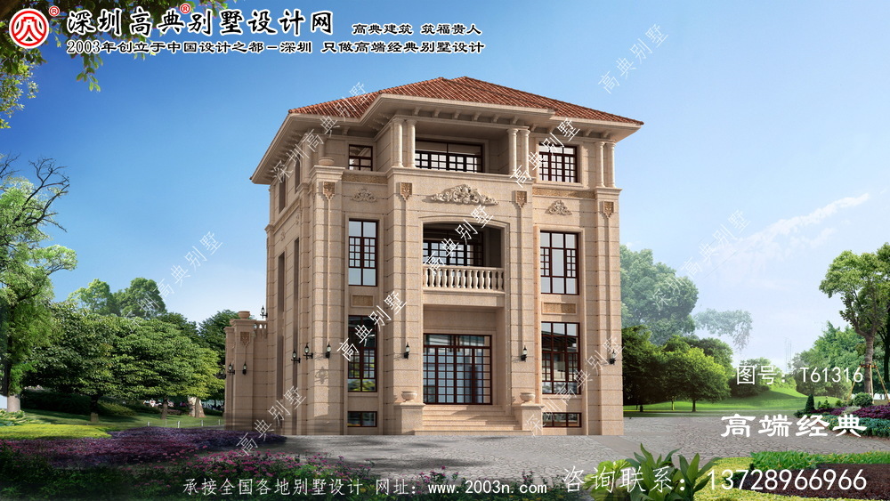 阿尔山市三层建一栋温馨的花园别墅，日子过得繁华滋润！