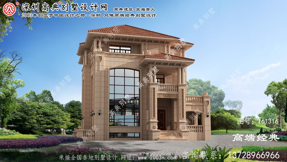 阿尔山市三层建一栋温馨的花园别墅，日子过得繁华滋润！