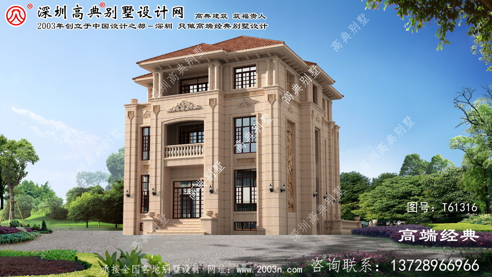 阿尔山市三层建一栋温馨的花园别墅，日子过得繁华滋润！