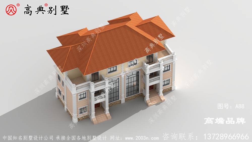 农村住宅双拼建筑设计精致大气