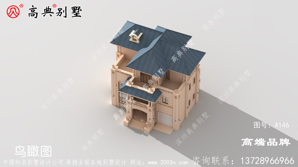 建房子设计图农村三层丰富了屋顶造型。