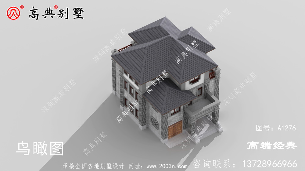 村里难得见一栋的雅致新中式户型别墅
