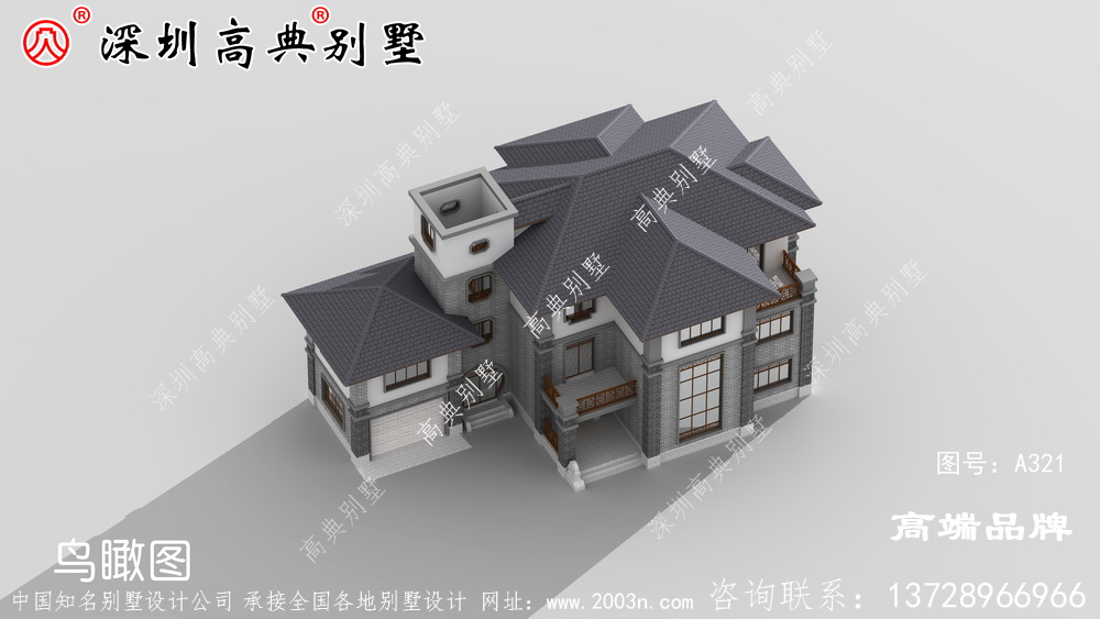 现代风三层别墅设计图，优雅别致，稳重不单调。