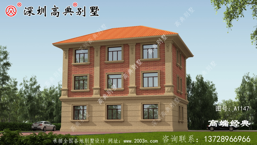 149平方米三层欧式别墅图,回乡盖房子好选择。
