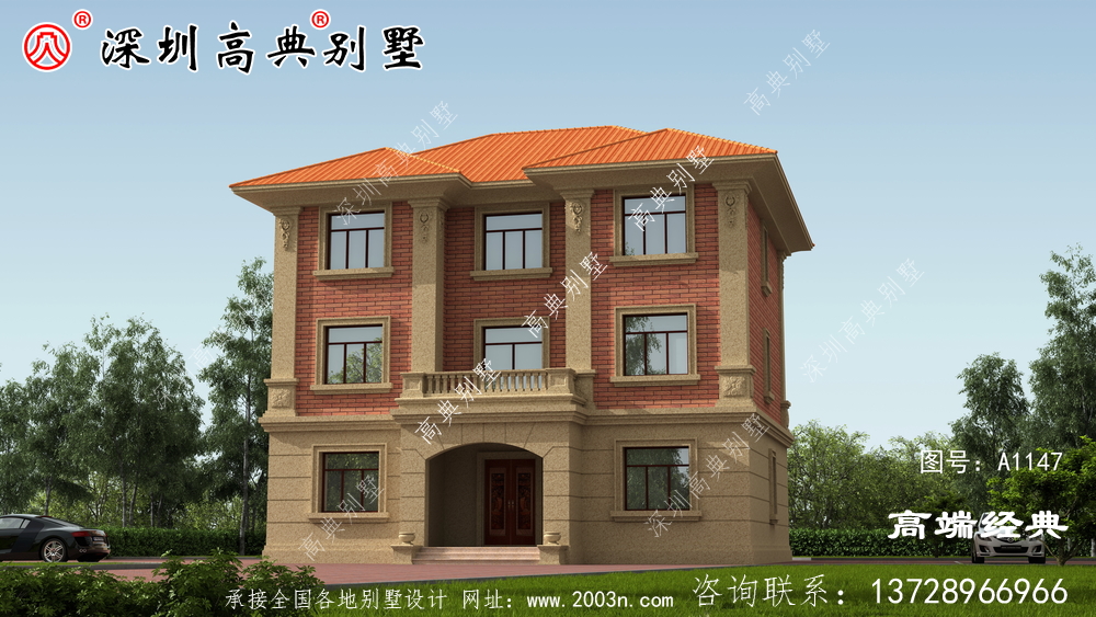 149平方米三层欧式别墅图,回乡盖房子好选择。