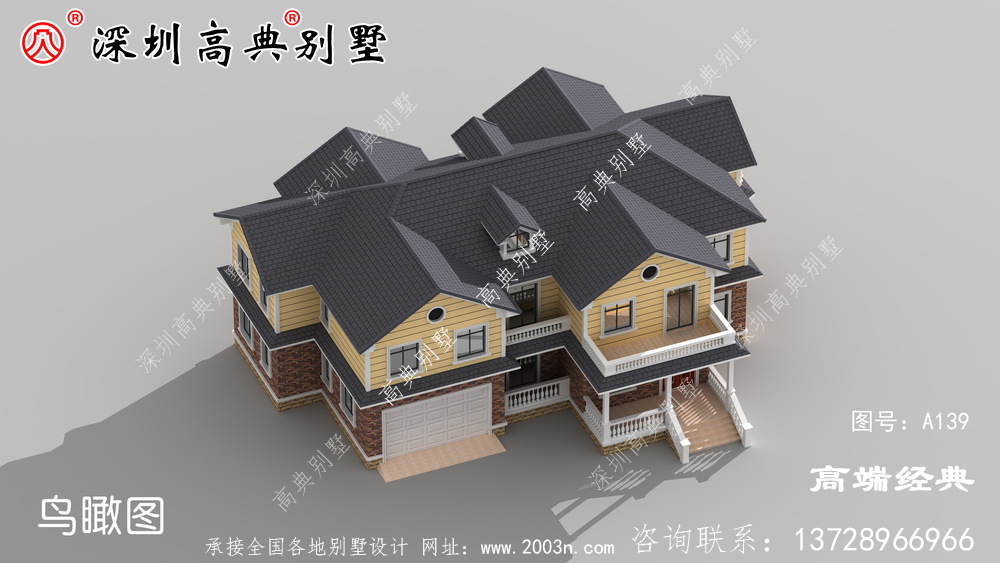 带车库的两层农村自建房,非常适合养老