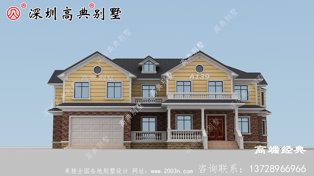 带车库的两层农村自建房,非常适合养老