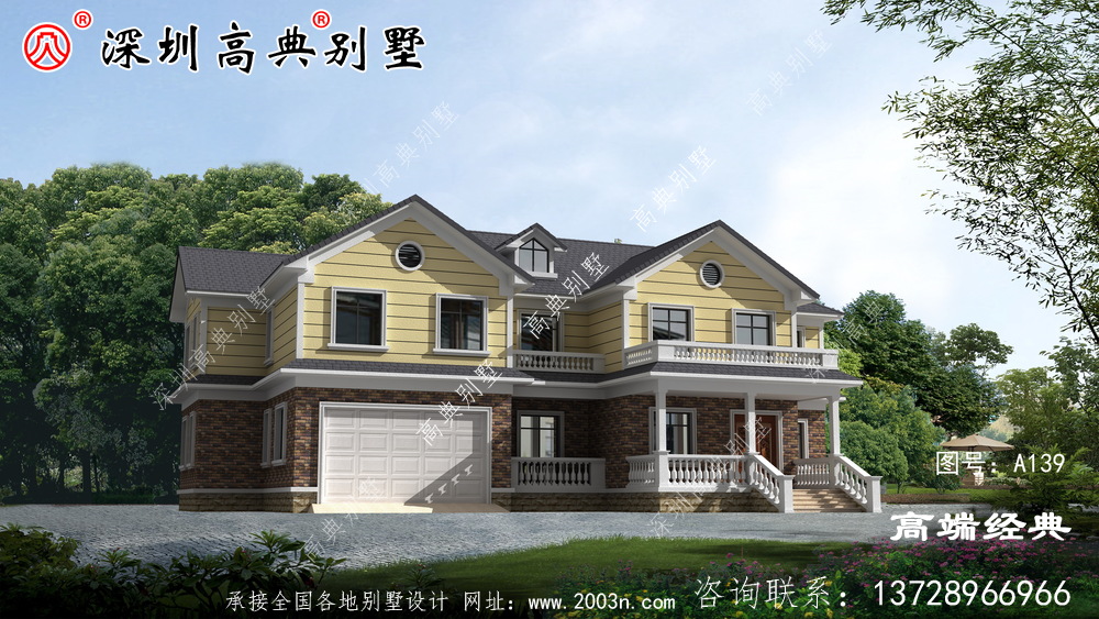 带车库的两层农村自建房,非常适合养老