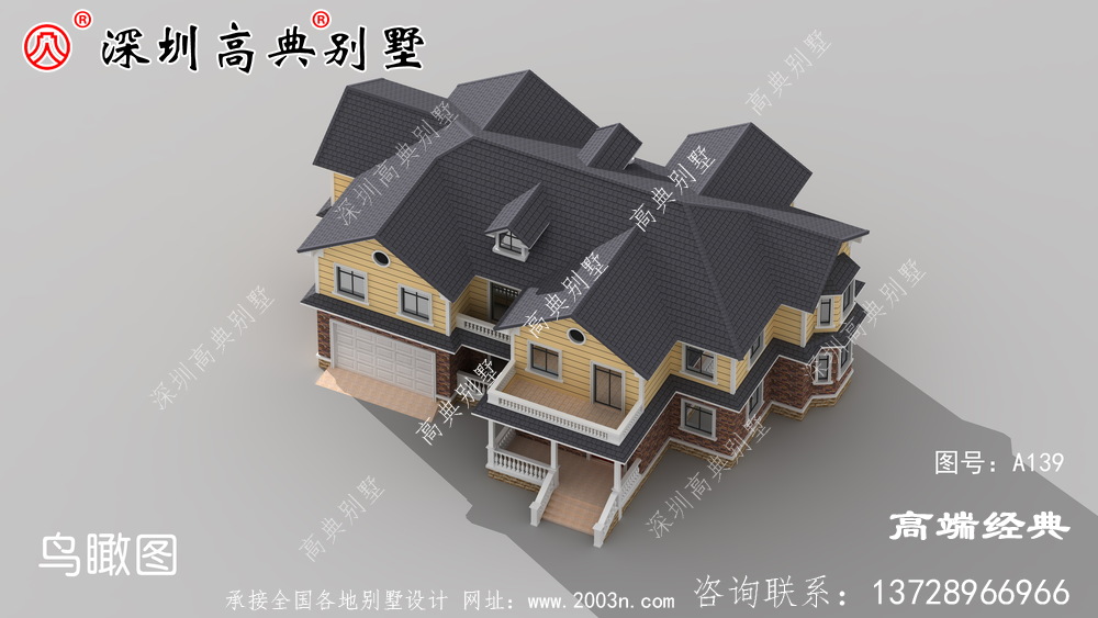 带车库的两层农村自建房,非常适合养老