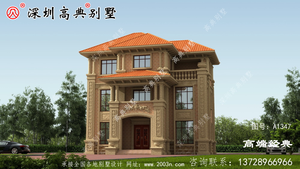农村自建三层楼图,新颖大气