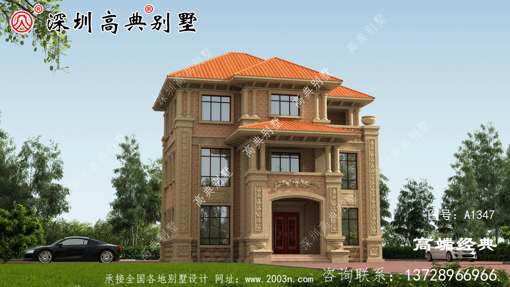 农村自建三层楼图,新颖大气