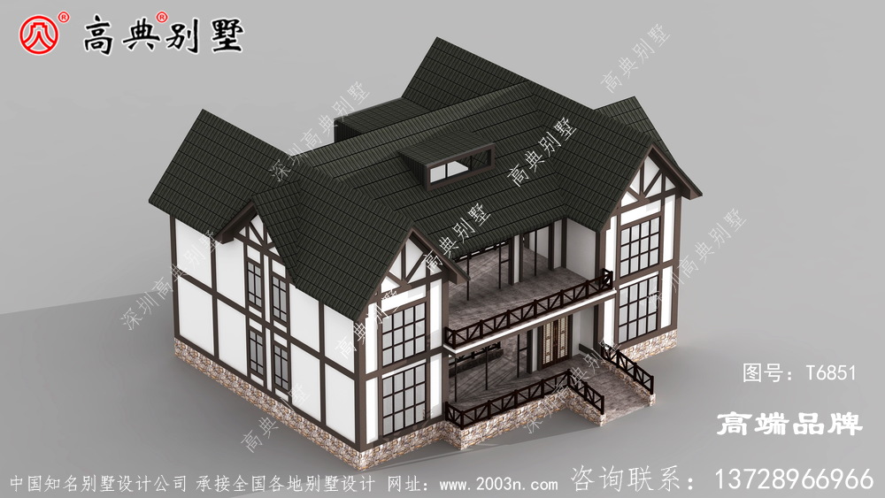 立面采用白色与深灰色搭配，耐脏又经久如新