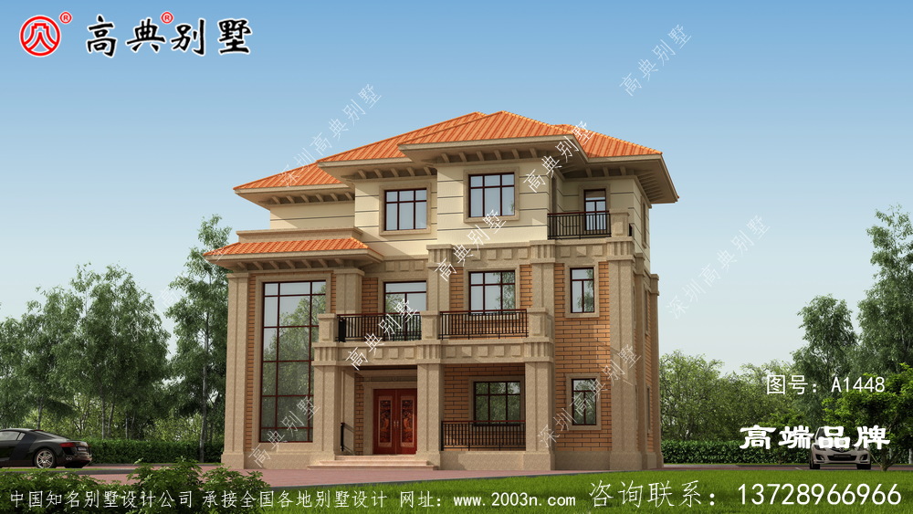 美观大方的三层别墅,建在乡下最好不过